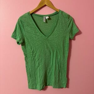 H&M Green Fitted Short Sleeve T-Shirt